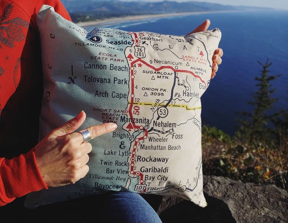 Retro Manzanita Map Pillow